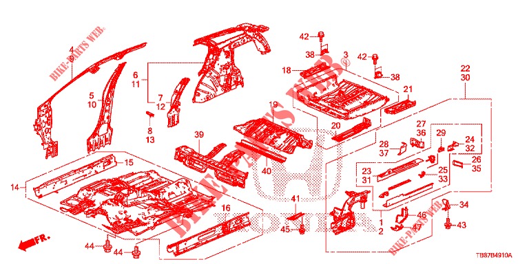 FLOOR/INNER PANELS  for Honda CIVIC TOURER DIESEL 1.6 S 5 Doors 6 speed manual 2014