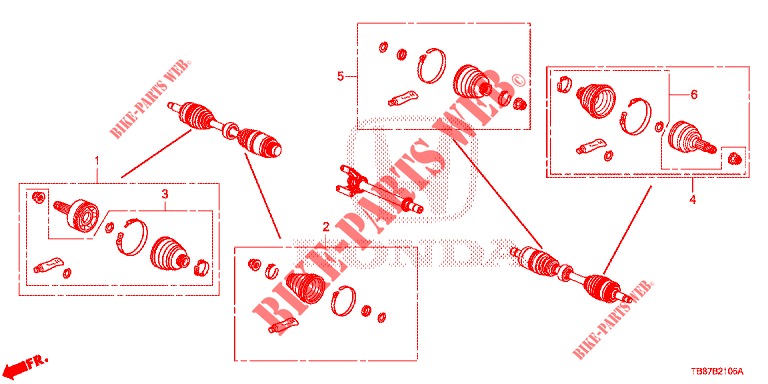 FRONT DRIVESHAFT SET SHOR T PARTS  for Honda CIVIC TOURER DIESEL 1.6 S 5 Doors 6 speed manual 2014