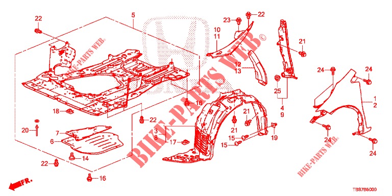 FRONT FENDERS  for Honda CIVIC TOURER DIESEL 1.6 S 5 Doors 6 speed manual 2014
