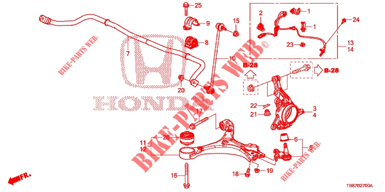 FRONT KNUCKLE  for Honda CIVIC TOURER DIESEL 1.6 S 5 Doors 6 speed manual 2014