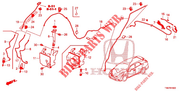 FRONT WINDSHIELD WASHER (2D)  for Honda CIVIC TOURER DIESEL 1.6 S 5 Doors 6 speed manual 2014