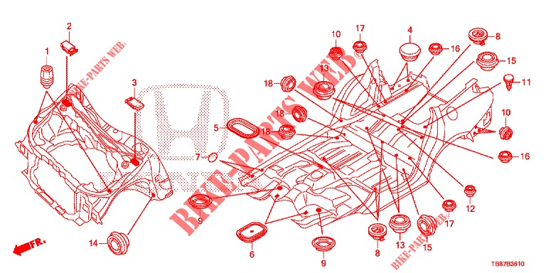 GROMMET (AVANT) for Honda CIVIC TOURER DIESEL 1.6 S 5 Doors 6 speed manual 2014