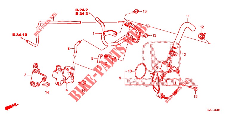 INSTALL PIPE/VACUUM PUMP (DIESEL) for Honda CIVIC TOURER DIESEL 1.6 S 5 Doors 6 speed manual 2014
