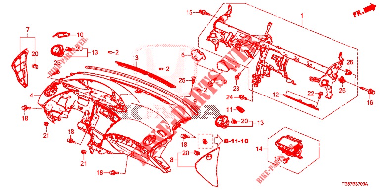 INSTRUMENT PANEL UPPER (LH) for Honda CIVIC TOURER DIESEL 1.6 S 5 Doors 6 speed manual 2014