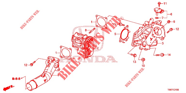 INTAKE FLAP VALVE (DIESEL) for Honda CIVIC TOURER DIESEL 1.6 S 5 Doors 6 speed manual 2014