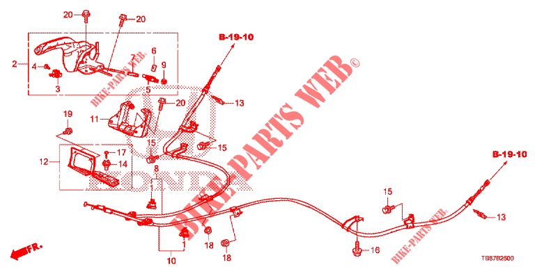 PARKING BRAKE (LH) for Honda CIVIC TOURER DIESEL 1.6 S 5 Doors 6 speed manual 2014