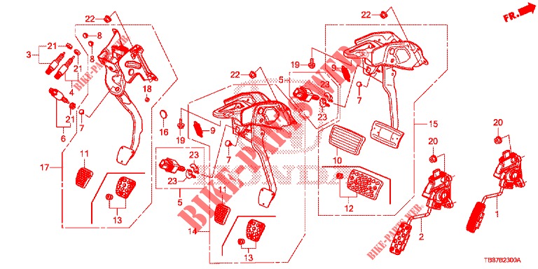 PEDAL (LH) for Honda CIVIC TOURER DIESEL 1.6 S 5 Doors 6 speed manual 2014