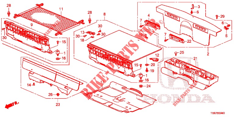 REAR FLOOR BOX  for Honda CIVIC TOURER DIESEL 1.6 S 5 Doors 6 speed manual 2014