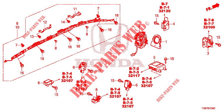 SRS UNIT (RH)  for Honda CIVIC TOURER DIESEL 1.6 S 5 Doors 6 speed manual 2014