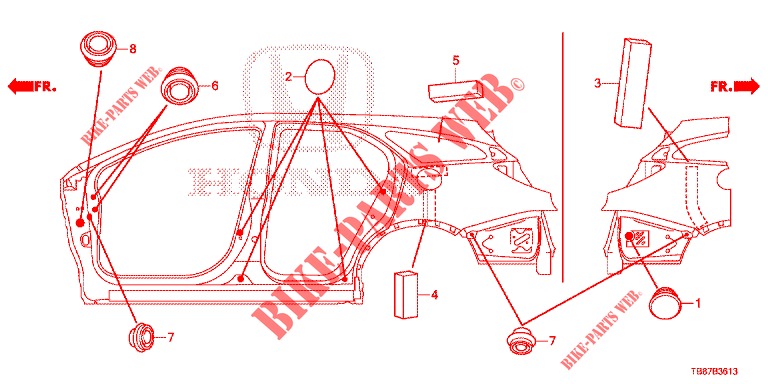 GROMMET (LATERAL) for Honda CIVIC TOURER DIESEL 1.6 EXECUTIVE 5 Doors 6 speed manual 2014