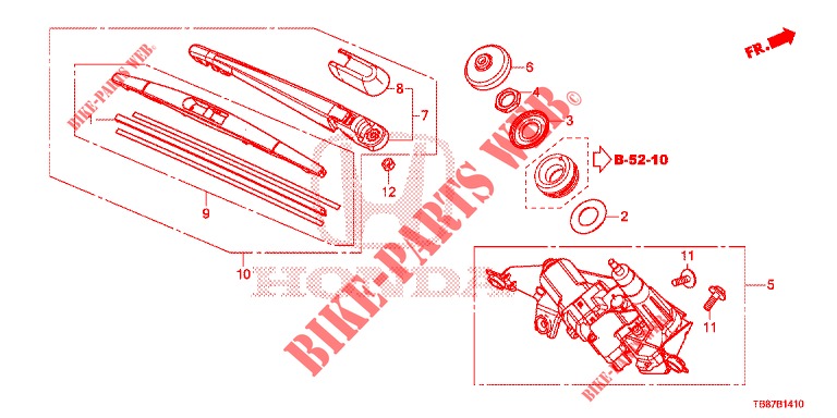 REAR WINDSHIELD WIPER  for Honda CIVIC TOURER DIESEL 1.6 EXECUTIVE 5 Doors 6 speed manual 2014