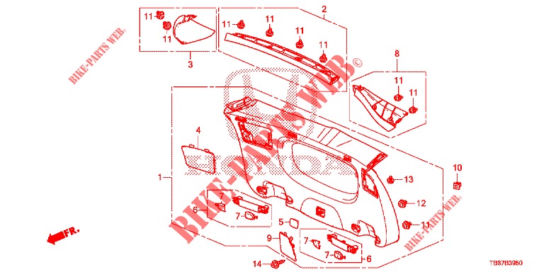 TAILGATE LINING/ REAR PANEL LINING (2D)  for Honda CIVIC TOURER DIESEL 1.6 EXECUTIVE 5 Doors 6 speed manual 2014