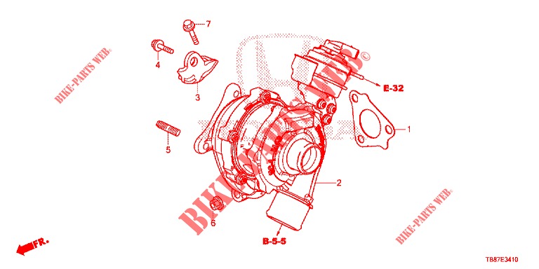 TURBOCHARGER SYSTEM (DIESEL) for Honda CIVIC TOURER DIESEL 1.6 EXECUTIVE 5 Doors 6 speed manual 2014