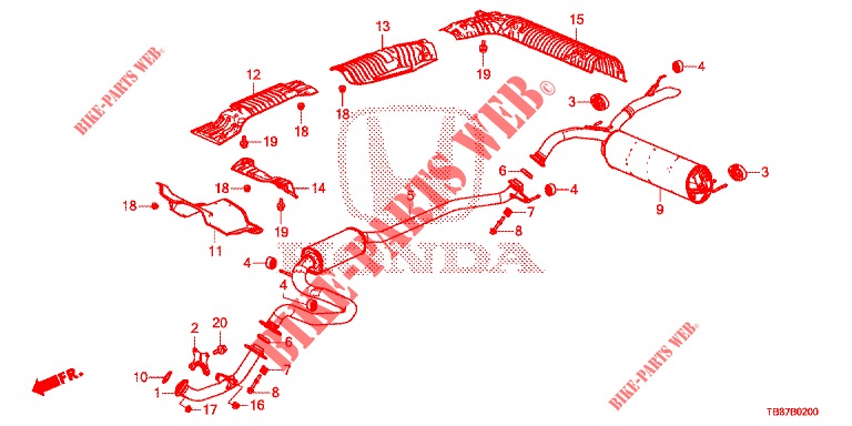 EXHAUST PIPE/SILENCER (PGM FI)  for Honda CIVIC TOURER 1.8 COMFORT 5 Doors 6 speed manual 2014