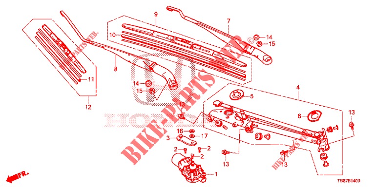 FRONT WINDSHIELD WIPER (LH) for Honda CIVIC TOURER 1.8 COMFORT 5 Doors 6 speed manual 2014