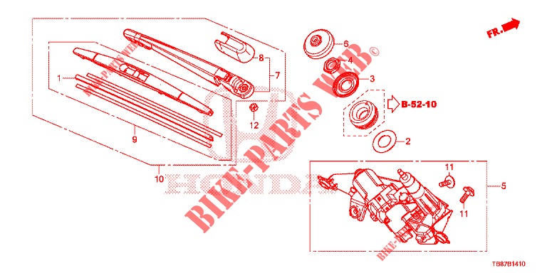REAR WINDSHIELD WIPER  for Honda CIVIC TOURER 1.8 COMFORT 5 Doors 6 speed manual 2014