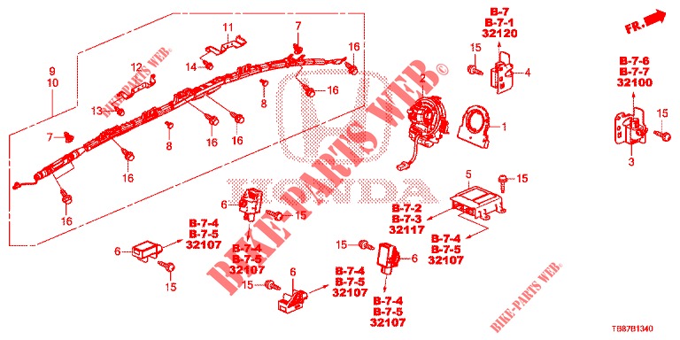 SRS UNIT (RH)  for Honda CIVIC TOURER 1.8 COMFORT 5 Doors 6 speed manual 2014