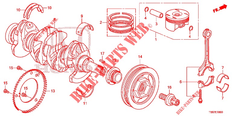 CRANKSHAFT/PISTON  for Honda CIVIC TOURER 1.8 LIFESTYLE 5 Doors 6 speed manual 2014