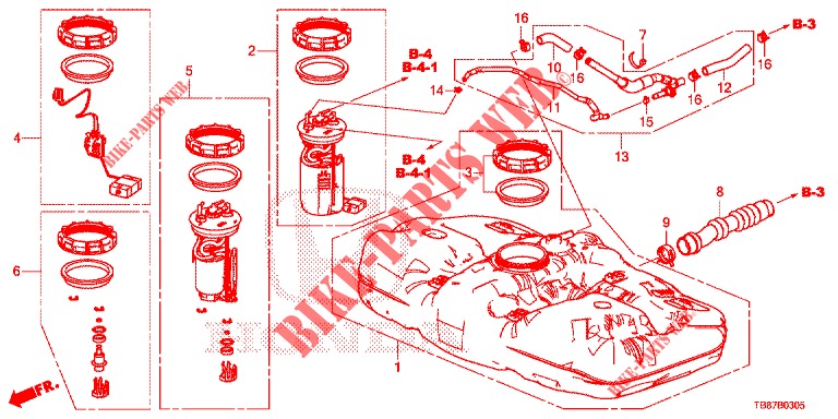 FUEL TANK  for Honda CIVIC TOURER 1.8 LIFESTYLE 5 Doors 6 speed manual 2014