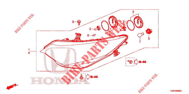 HEADLIGHT  for Honda CIVIC TOURER 1.8 LIFESTYLE 5 Doors 6 speed manual 2014