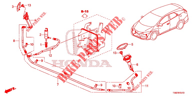 HEADLIGHT WASHER (S)  for Honda CIVIC TOURER 1.8 LIFESTYLE 5 Doors 6 speed manual 2014