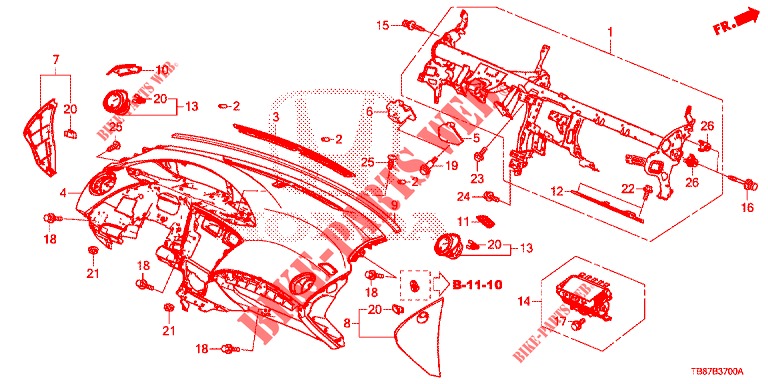INSTRUMENT PANEL UPPER (LH) for Honda CIVIC TOURER 1.8 LIFESTYLE 5 Doors 6 speed manual 2014