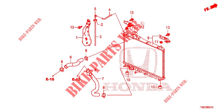 RADIATOR HOSE/RESERVE TAN K  for Honda CIVIC TOURER 1.8 LIFESTYLE 5 Doors 6 speed manual 2014