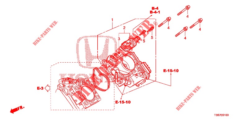 THROTTLE BODY ('84,'85)  for Honda CIVIC TOURER 1.8 LIFESTYLE 5 Doors 6 speed manual 2014