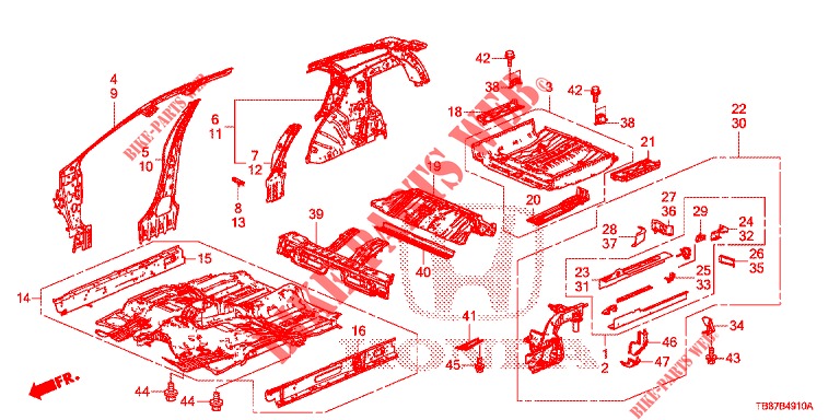 FLOOR/INNER PANELS  for Honda CIVIC TOURER 1.8 EXECUTIVE 5 Doors 6 speed manual 2014