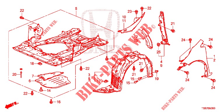 FRONT FENDERS  for Honda CIVIC TOURER 1.8 EXECUTIVE 5 Doors 6 speed manual 2014