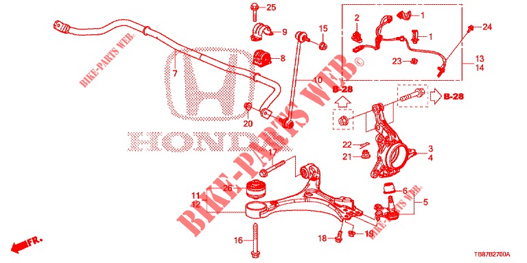 FRONT KNUCKLE  for Honda CIVIC TOURER 1.8 EXECUTIVE 5 Doors 6 speed manual 2014