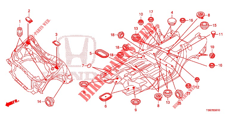 GROMMET (AVANT) for Honda CIVIC TOURER 1.8 EXECUTIVE 5 Doors 6 speed manual 2014