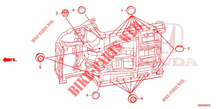 GROMMET (INFERIEUR) for Honda CIVIC TOURER 1.8 EXECUTIVE 5 Doors 6 speed manual 2014