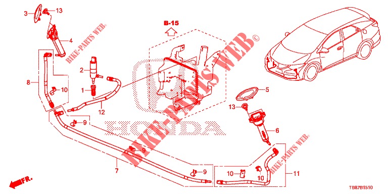 HEADLIGHT WASHER (S)  for Honda CIVIC TOURER 1.8 EXECUTIVE 5 Doors 6 speed manual 2014