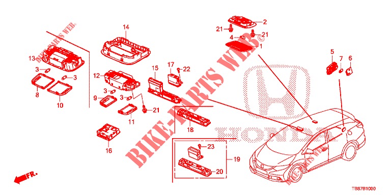 INTERIOR LIGHT  for Honda CIVIC TOURER 1.8 EXECUTIVE 5 Doors 6 speed manual 2014