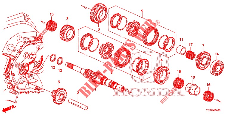 MAINSHAFT  for Honda CIVIC TOURER 1.8 EXECUTIVE 5 Doors 6 speed manual 2014