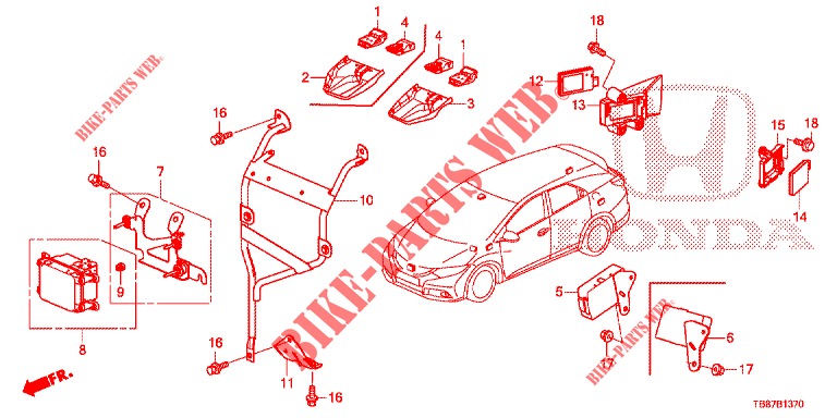 RADAR  for Honda CIVIC TOURER 1.8 EXECUTIVE 5 Doors 6 speed manual 2014