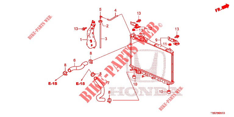 RADIATOR HOSE/RESERVE TAN K  for Honda CIVIC TOURER 1.8 EXECUTIVE 5 Doors 6 speed manual 2014