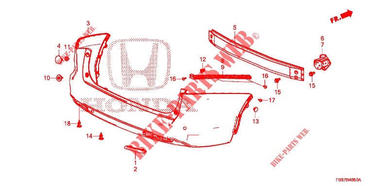 REAR BUMPER  for Honda CIVIC TOURER 1.8 EXECUTIVE 5 Doors 6 speed manual 2014