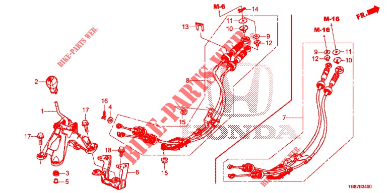 SELECT LEVER (HMT)  for Honda CIVIC TOURER 1.8 EXECUTIVE 5 Doors 6 speed manual 2014