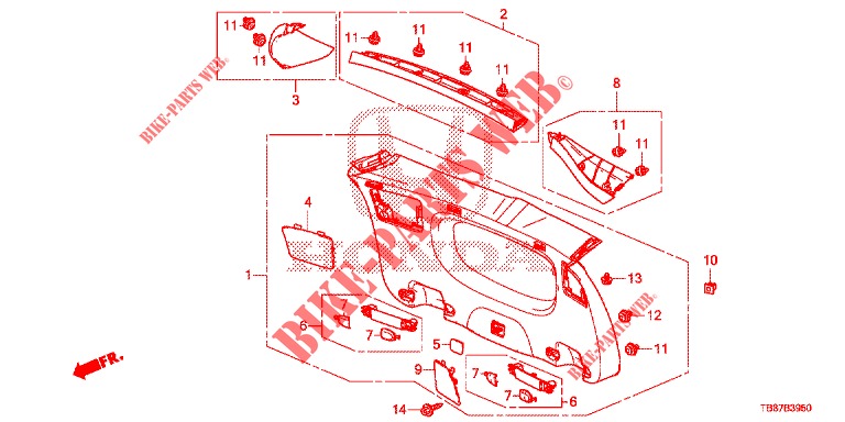 TAILGATE LINING/ REAR PANEL LINING (2D)  for Honda CIVIC TOURER 1.8 EXECUTIVE 5 Doors 6 speed manual 2014