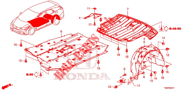 UNDER COVER  for Honda CIVIC TOURER 1.8 EXECUTIVE 5 Doors 6 speed manual 2014