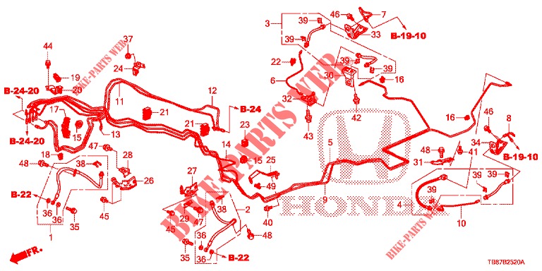 BRAKE LINES (1.8L) (LH) for Honda CIVIC TOURER 1.8 EXECUTIVE 5 Doors 5 speed automatic 2014
