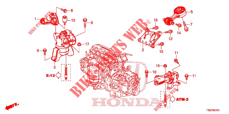 ENGINE MOUNTS (AT) for Honda CIVIC TOURER 1.8 EXECUTIVE 5 Doors 5 speed automatic 2014