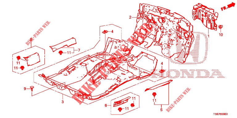 FLOOR MAT/INSULATOR  for Honda CIVIC TOURER 1.8 EXECUTIVE 5 Doors 5 speed automatic 2014