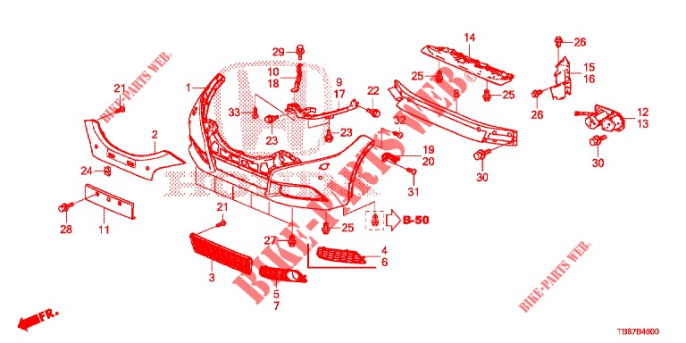 FRONT BUMPER  for Honda CIVIC TOURER 1.8 EXECUTIVE 5 Doors 5 speed automatic 2014