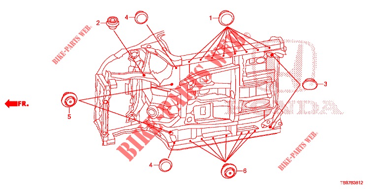 GROMMET (INFERIEUR) for Honda CIVIC TOURER 1.8 EXECUTIVE 5 Doors 5 speed automatic 2014