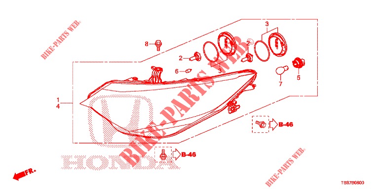 HEADLIGHT  for Honda CIVIC TOURER 1.8 EXECUTIVE 5 Doors 5 speed automatic 2014