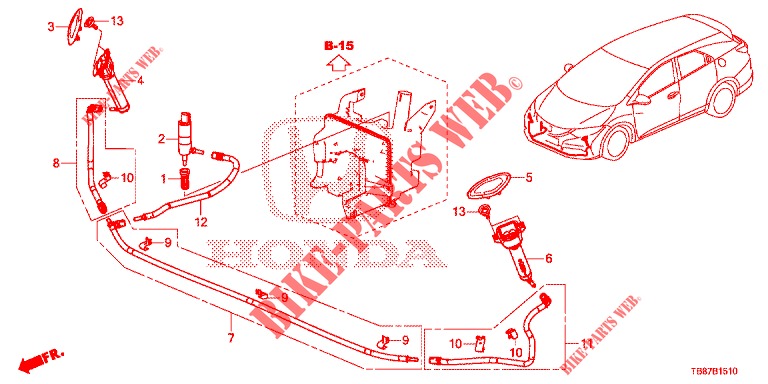 HEADLIGHT WASHER (S)  for Honda CIVIC TOURER 1.8 EXECUTIVE 5 Doors 5 speed automatic 2014