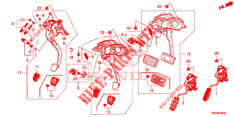 PEDAL (LH) for Honda CIVIC TOURER 1.8 EXECUTIVE 5 Doors 5 speed automatic 2014